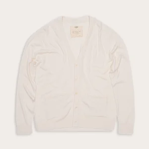 Cardigan Bamboo - 70% bambou 30% laine merinos - 180OFFWHITE