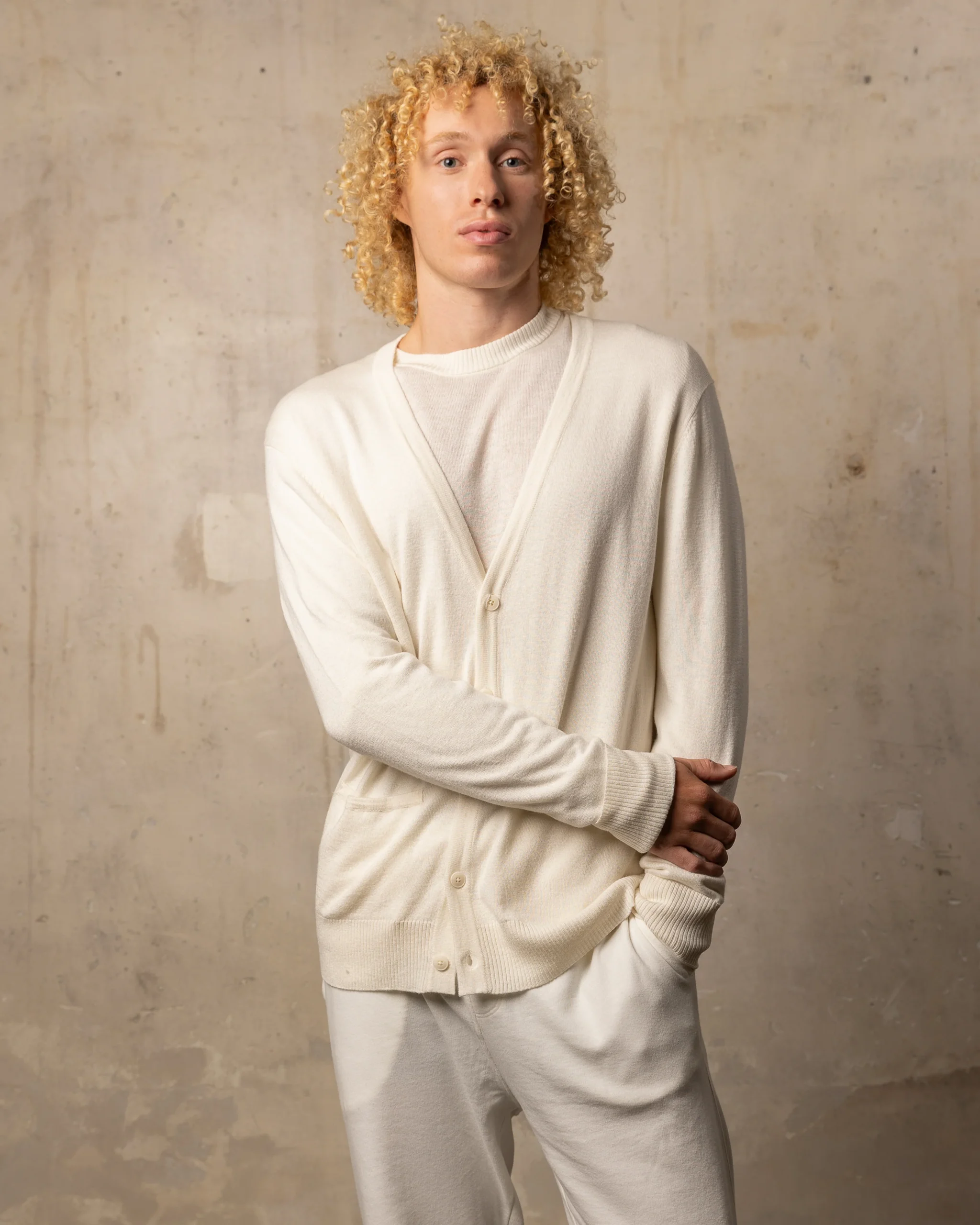 Cardigan Bamboo - 70% bambou 30% laine merinos - 180OFFWHITE – Image 6