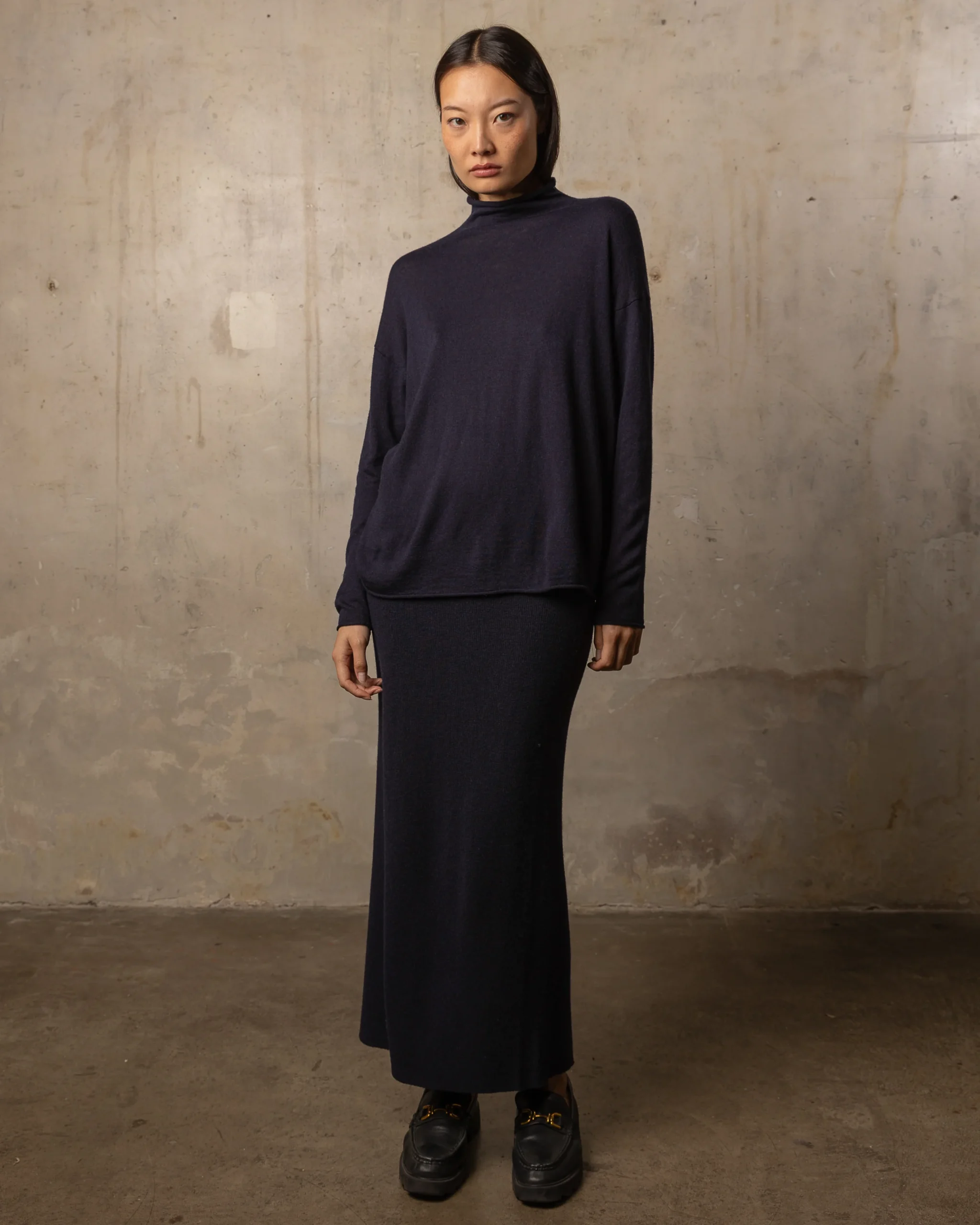 Pull Bamboo col roulé - 70% bambou 30% laine mérinos - 300NAVY – Image 2