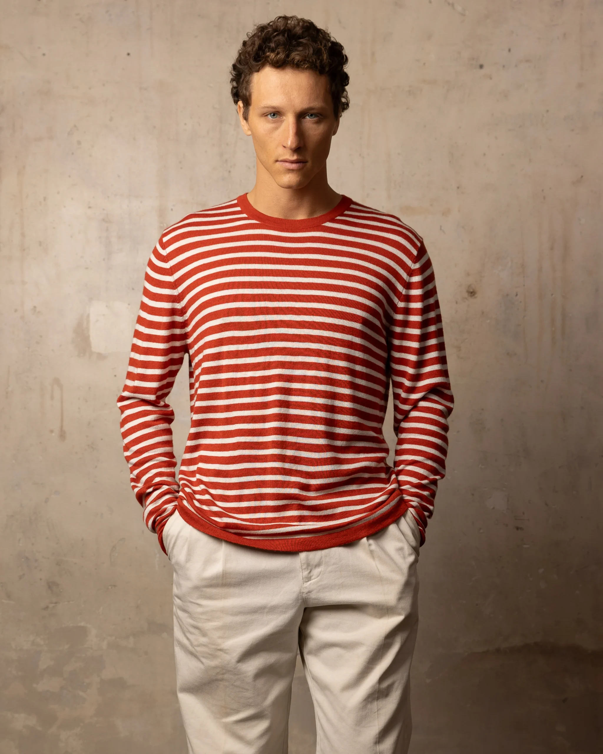 Pull Bamboo col rond - 70% bambou 30% laine mérinos - 180OFFWHITERED – Image 6