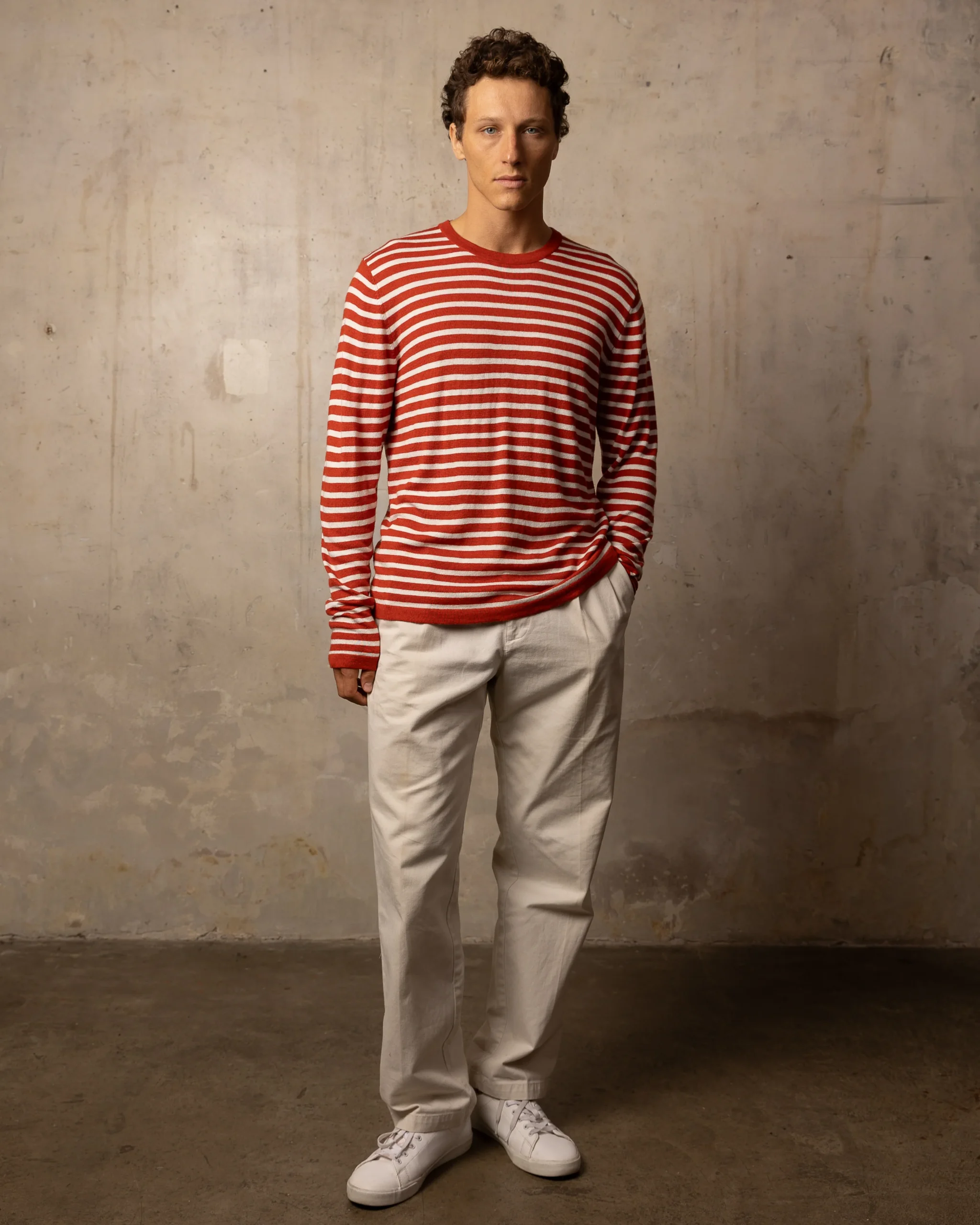 Pull Bamboo col rond - 70% bambou 30% laine mérinos - 180OFFWHITERED – Image 7