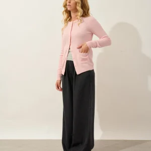 CARON cardigan col rond ballerine 100% cachemire