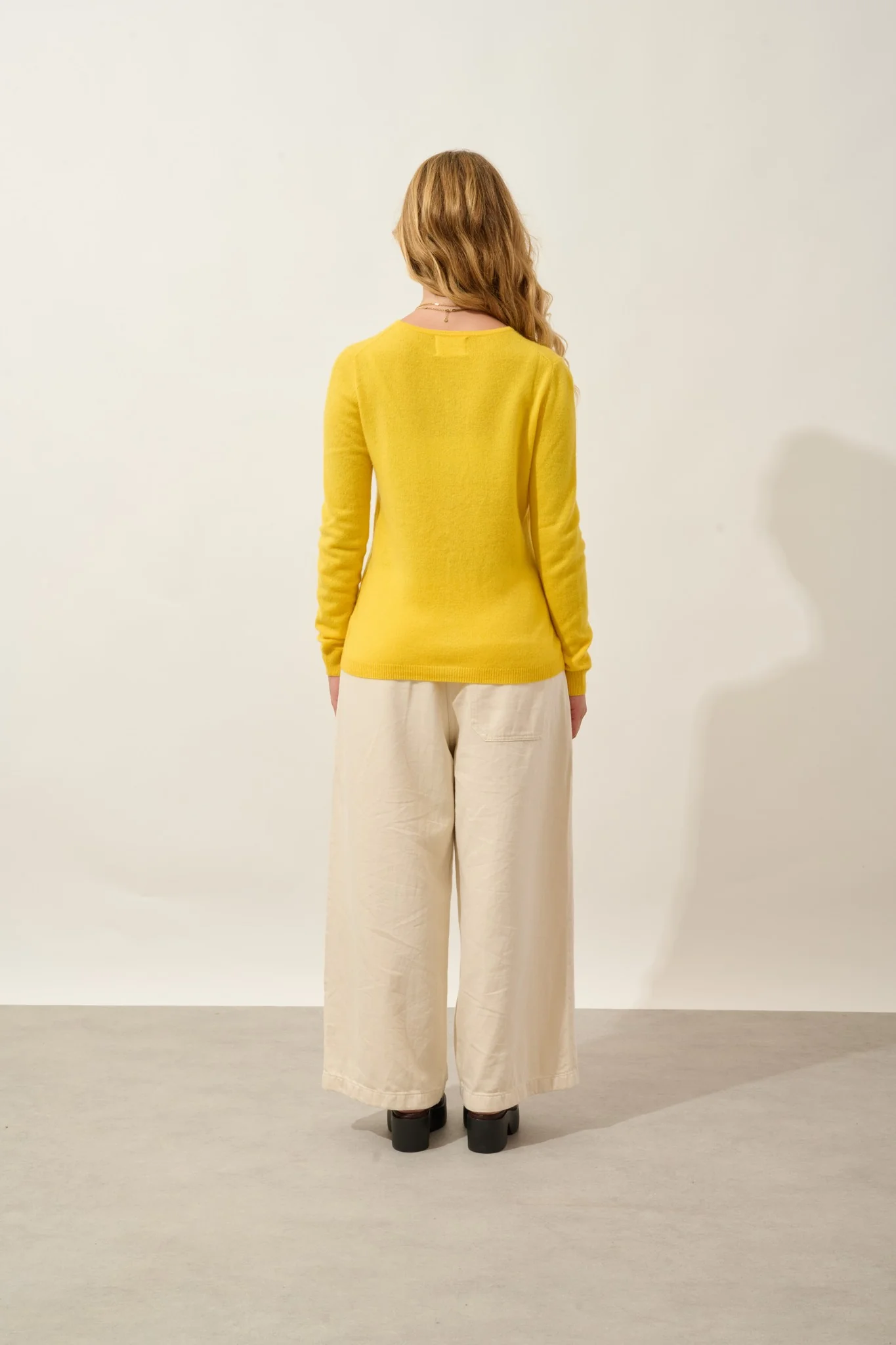 CARON cardigan col rond cédrat 100% cachemire – Image 3