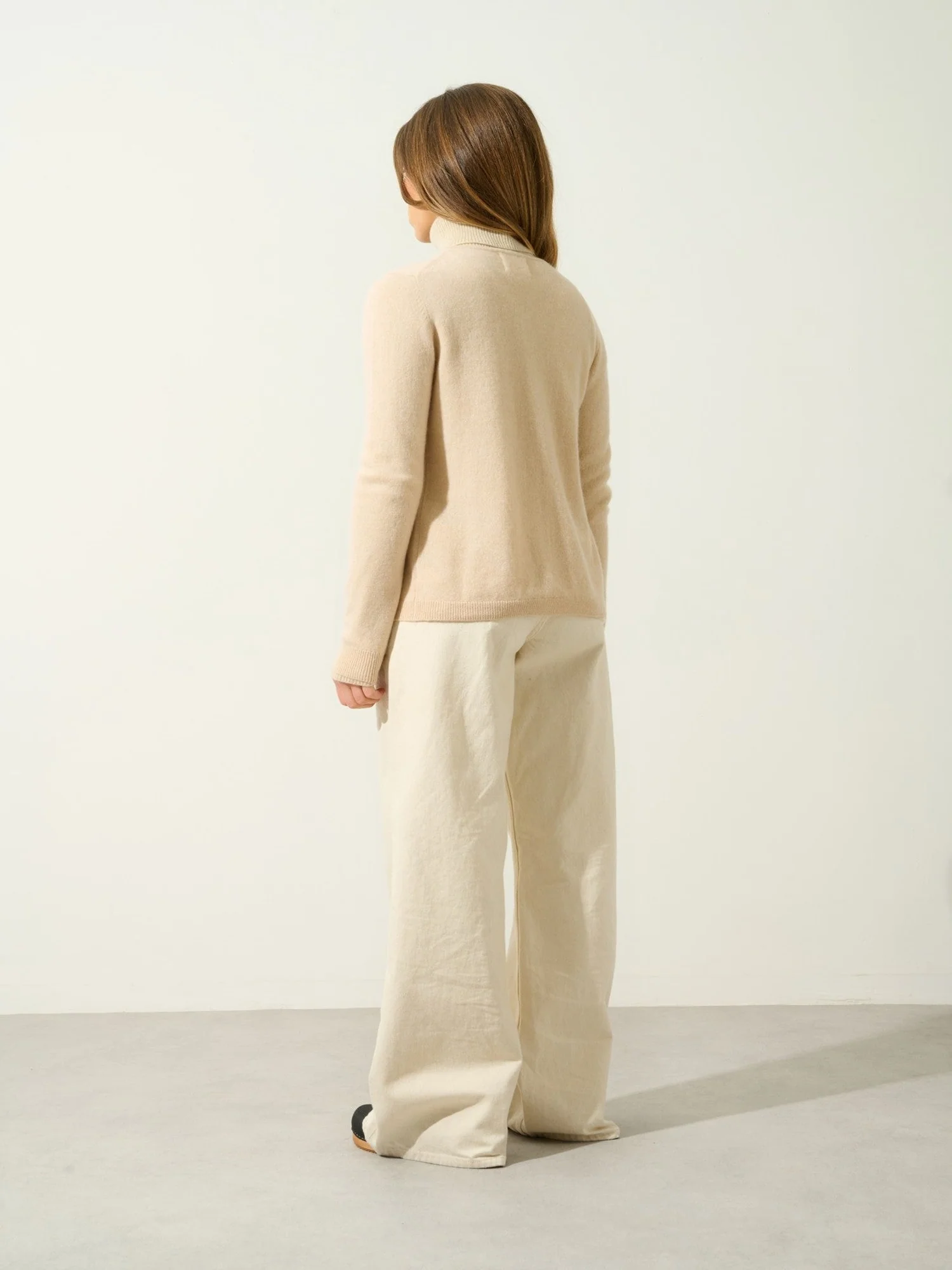 CARON cardigan col rond sable 100% cachemire – Image 5