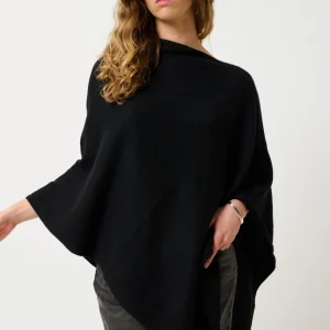 CARRA poncho noir 100% cachemire