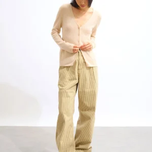 CHALAIS cardigan col v sable 100% cachemire