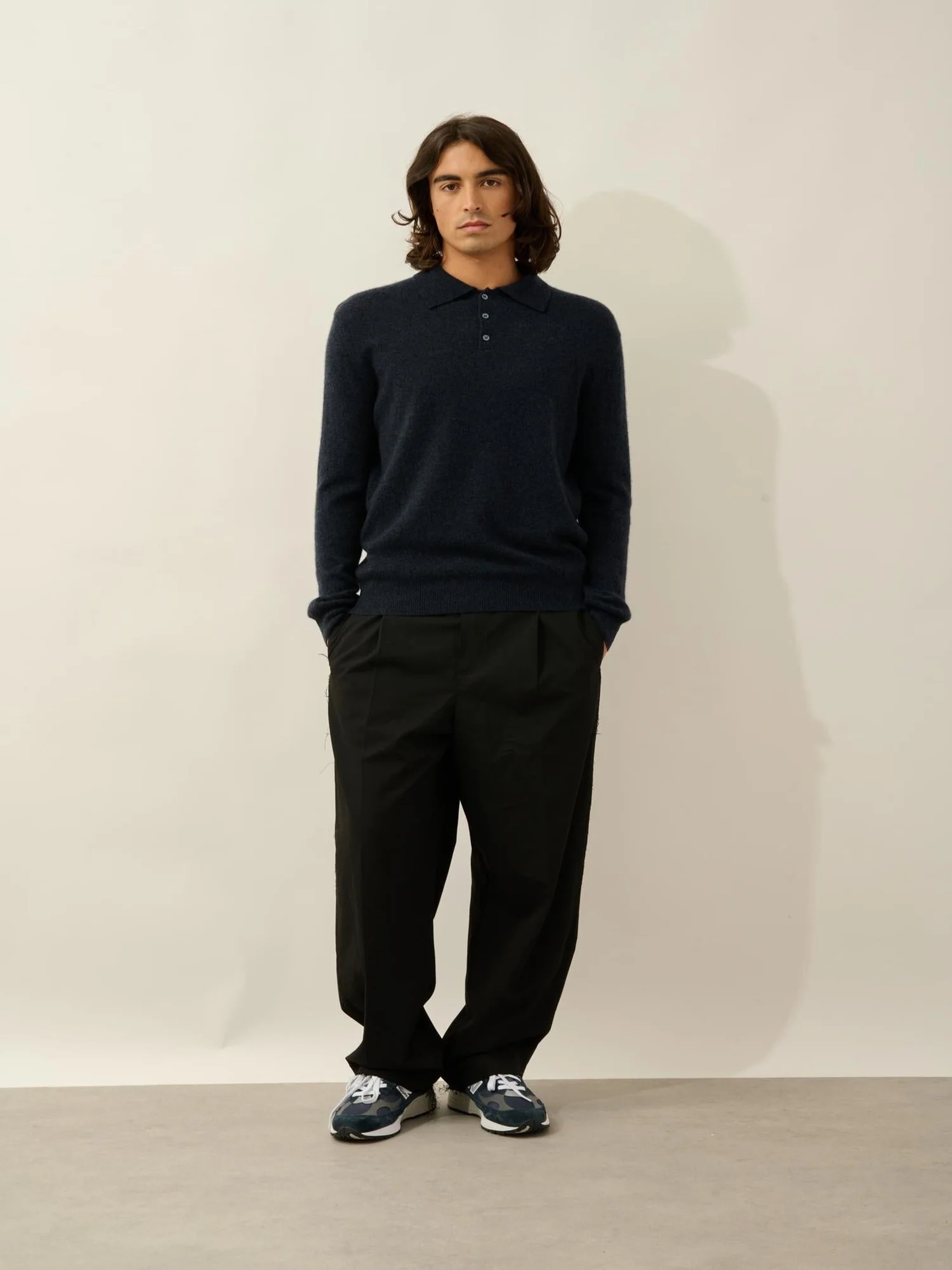 CHARVET polo manches longues caviar 100% cachemire – Image 3