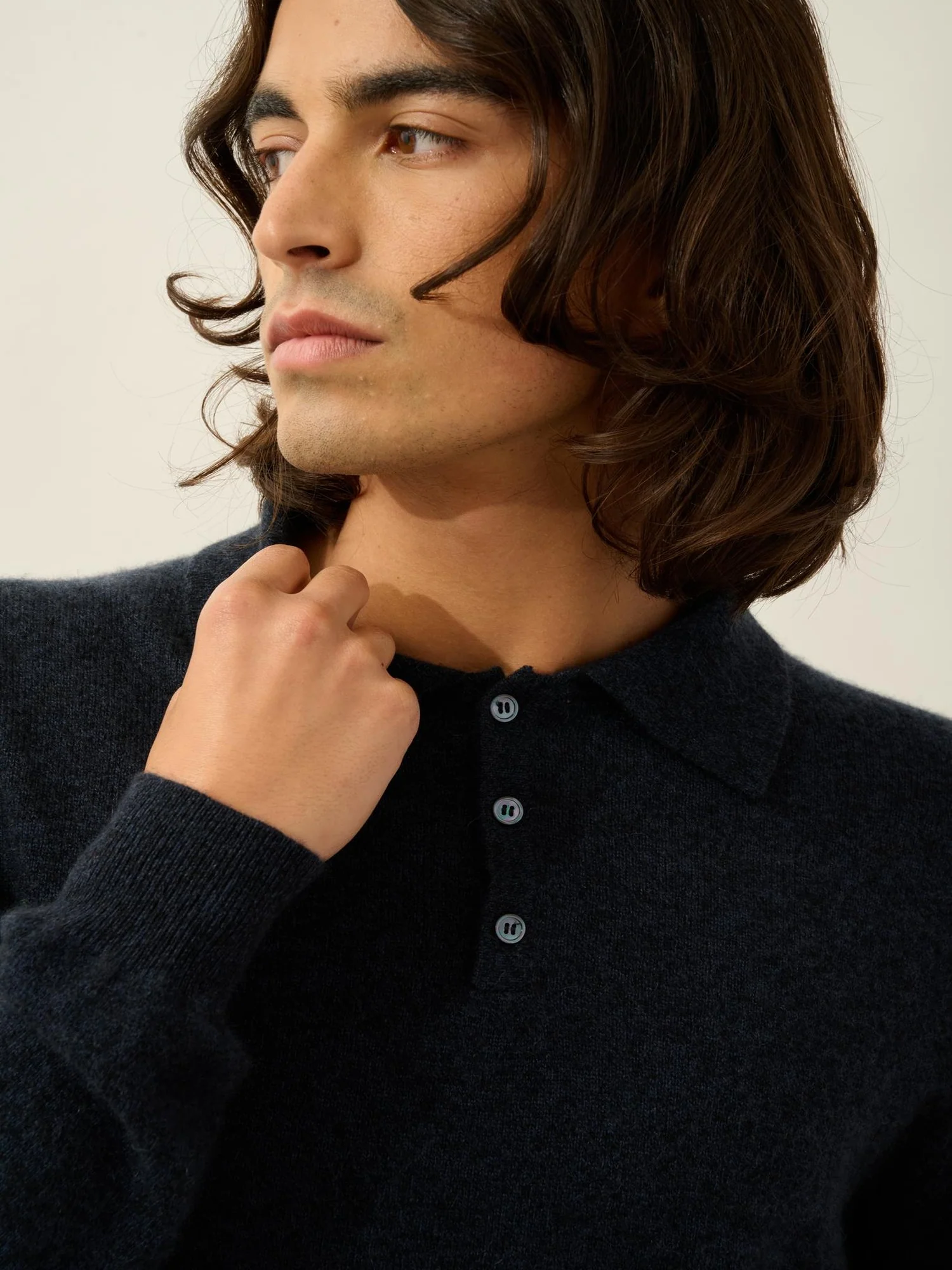 CHARVET polo manches longues caviar 100% cachemire – Image 2