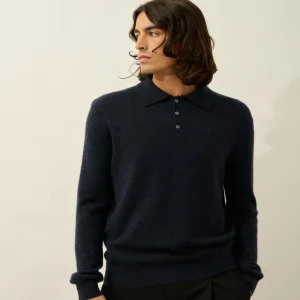 CHARVET polo manches longues caviar 100% cachemire