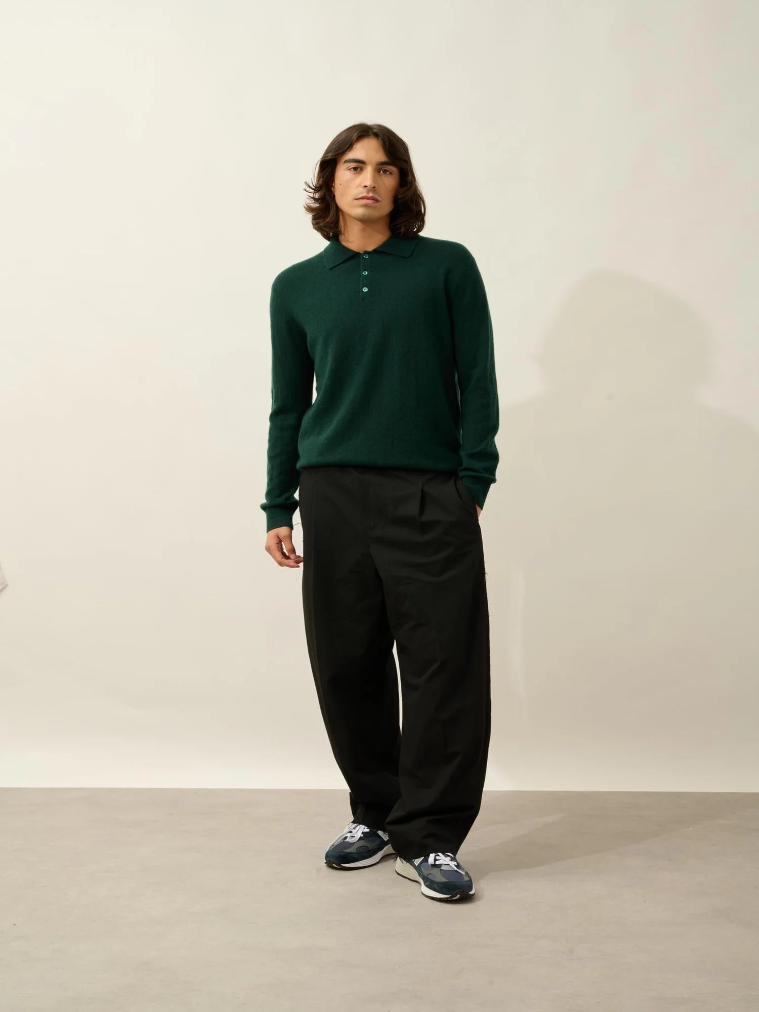 CHARVET polo manches longues cyprès 100% cachemire – Image 2