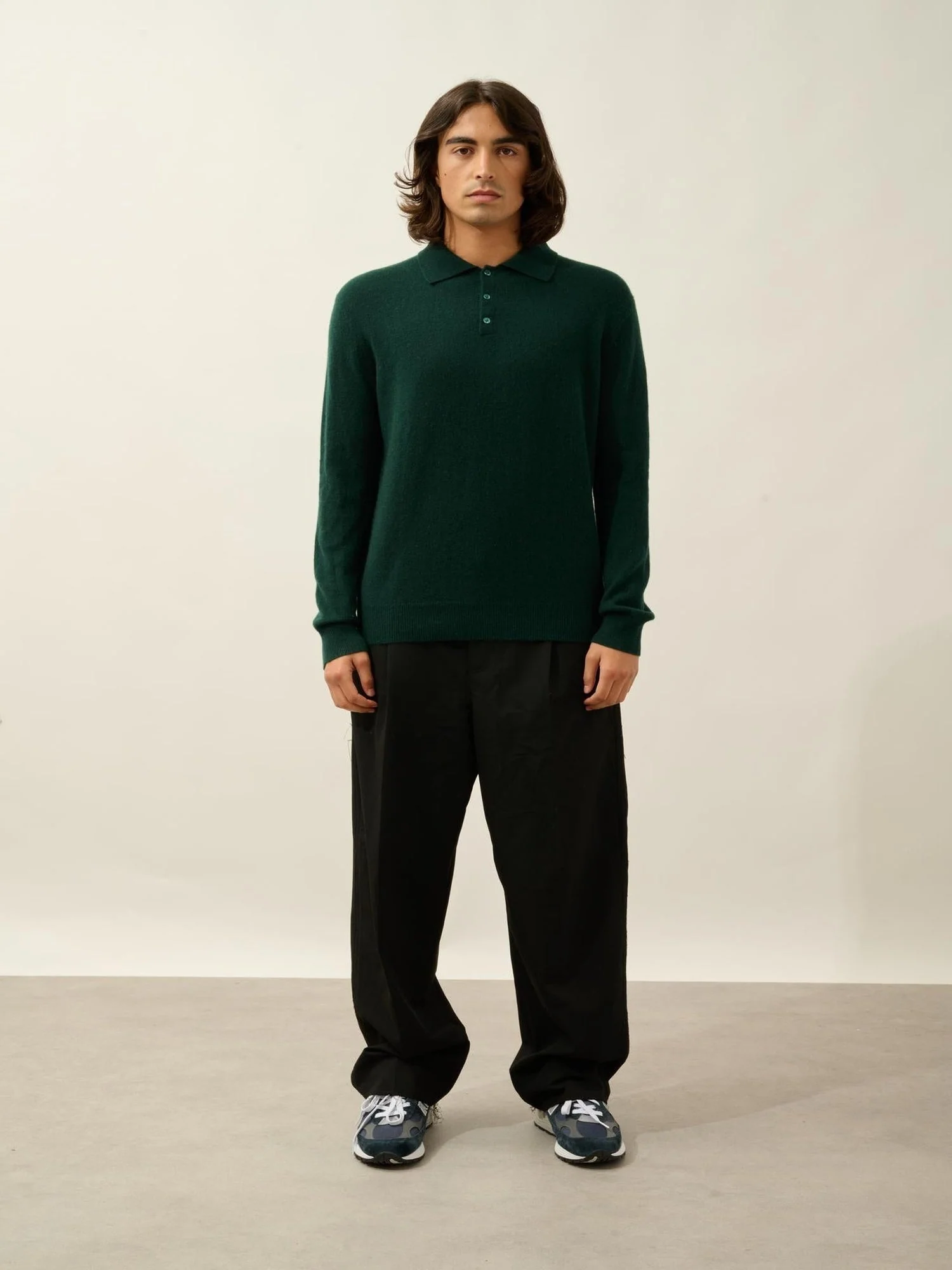 CHARVET polo manches longues cyprès 100% cachemire – Image 5