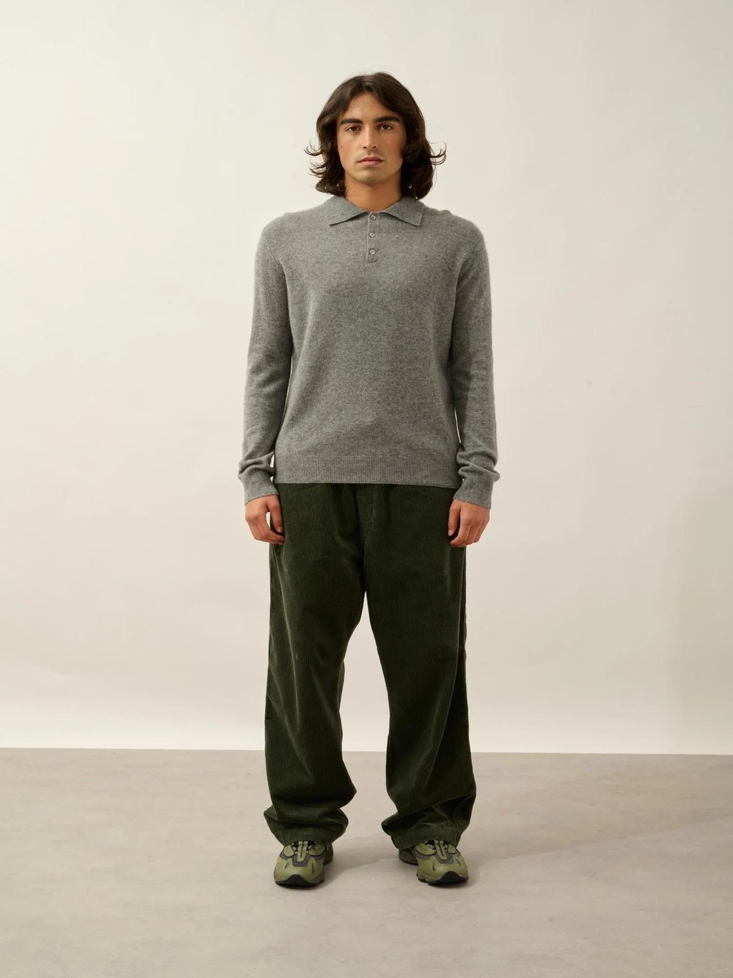 CHARVET polo manches longues flanelle chiné 100% cachemire – Image 5