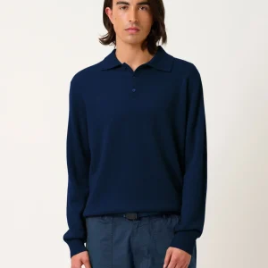 CHARVET polo manches longues minuit 100% cachemire