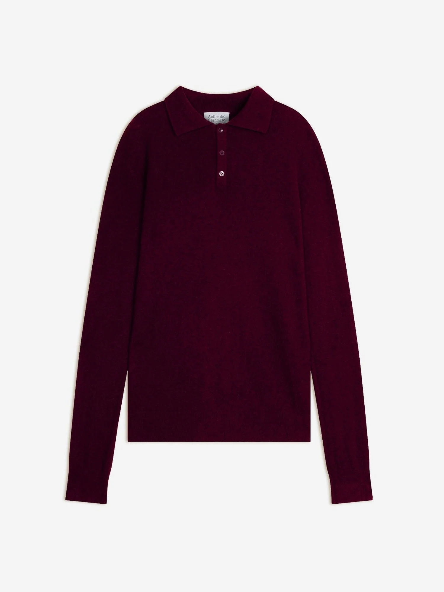 CHARVET polo manches longues mûre 100% cachemire