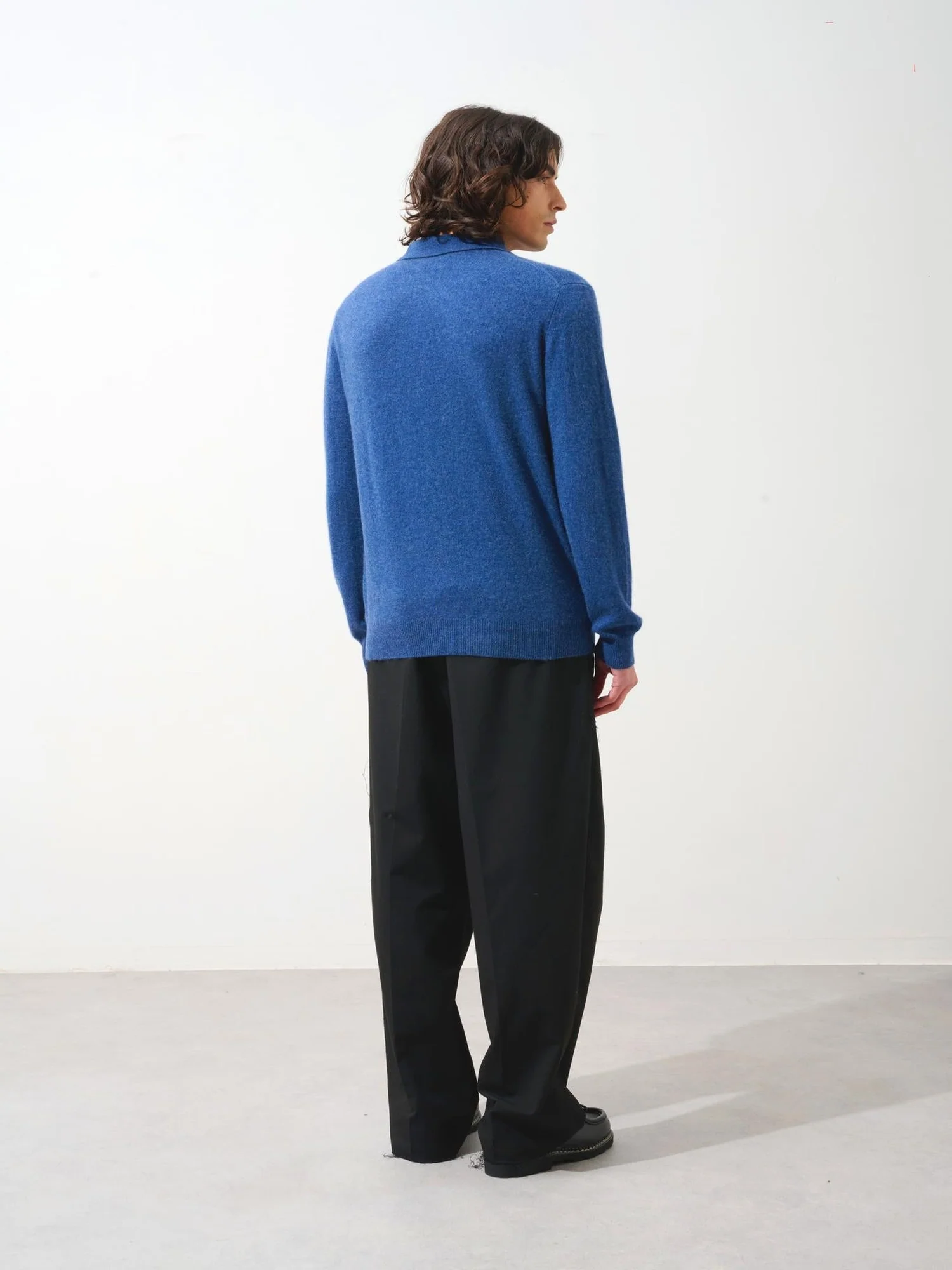 CHARVET polo manches longues ocean chiné 100% cachemire – Image 4