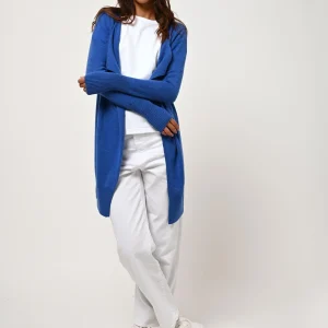 CHÉSERY veste longue bleu électrique 100% cachemire