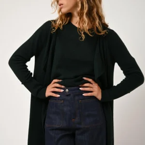 CHÉSERY veste longue cyprès 100% cachemire