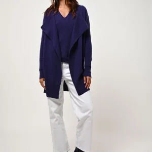 CHÉSERY veste longue purple 100% cachemire