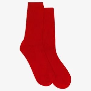 CHEWILA chaussettes 4 fils rouge 100% cachemire