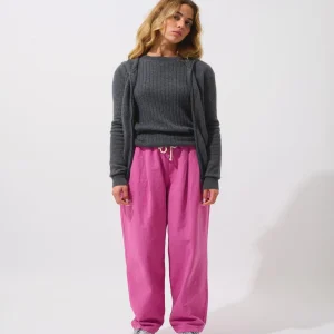 COLOMBIS gilet zippé capuche anthracite chiné 100% cachemire