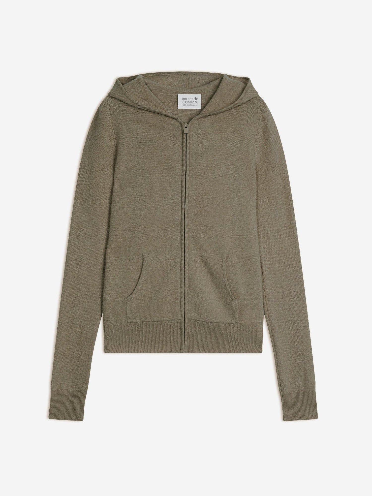 COLOMBIS gilet zippé capuche army 100% cachemire – Image 5