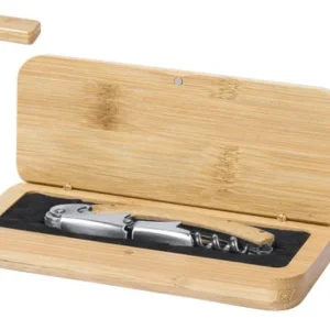 Tire bouchon nature dans coffret en bambou