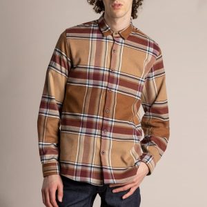 Chemise flanelle bio carreaux beige