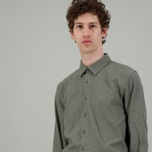 Chemise flanelle bio kaki chiné