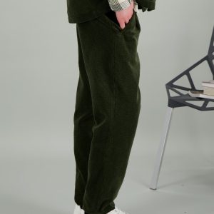 City pant en velours kaki