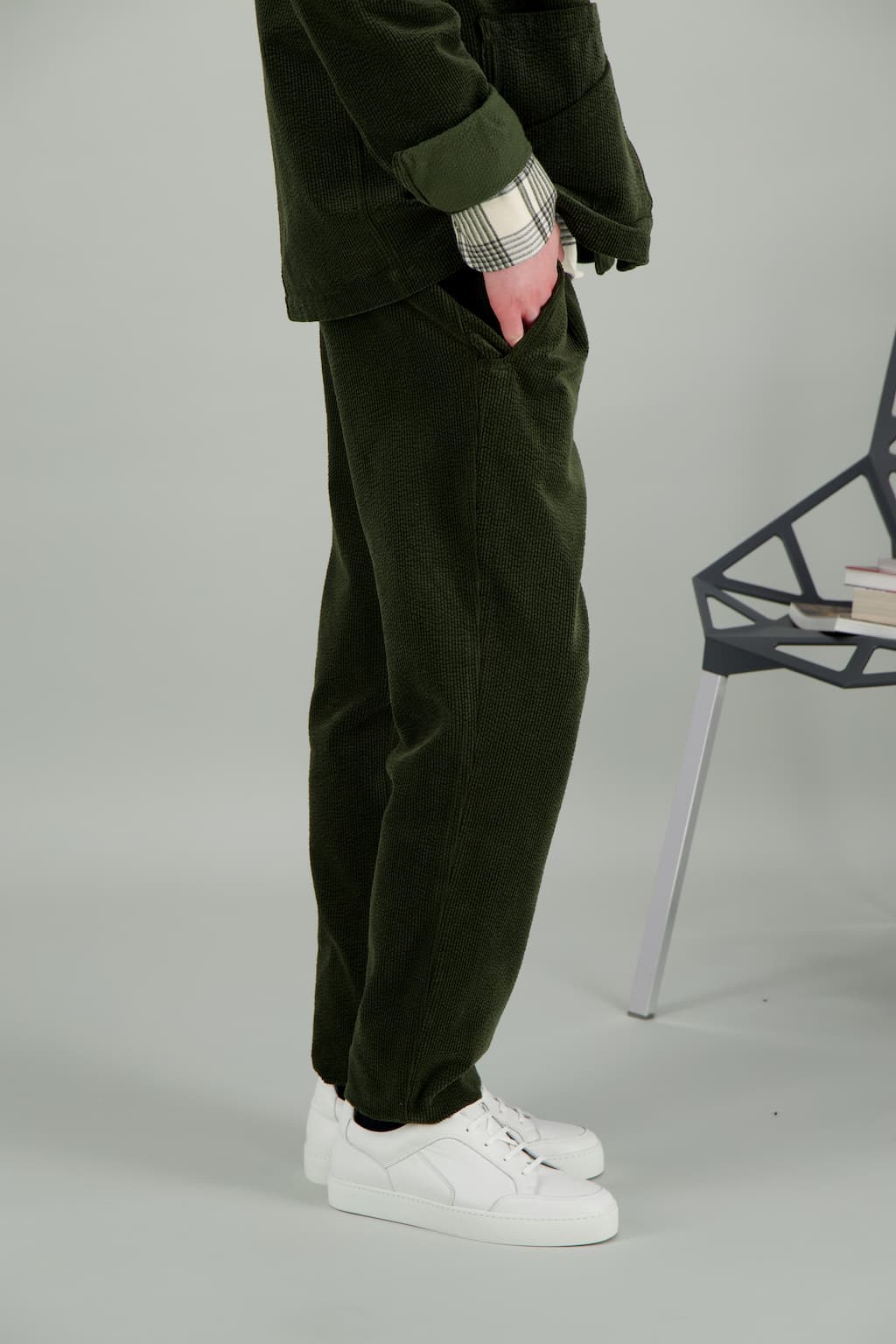 City pant en velours kaki