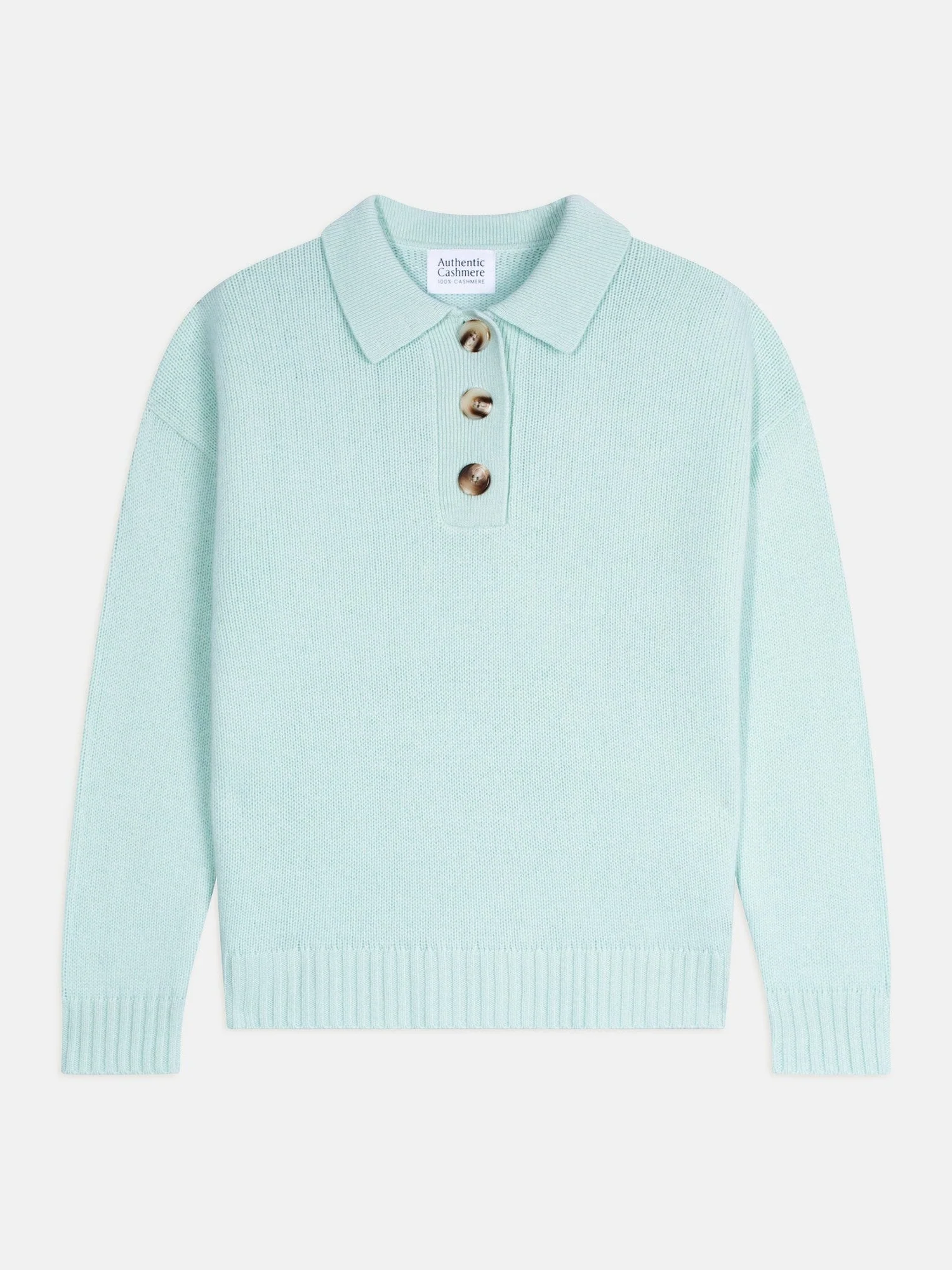 ELA polo 6 fils vert lagon 100% cachemire – Image 6