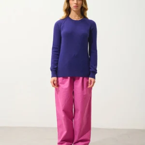 ETRET pull col rond purple 100% cachemire
