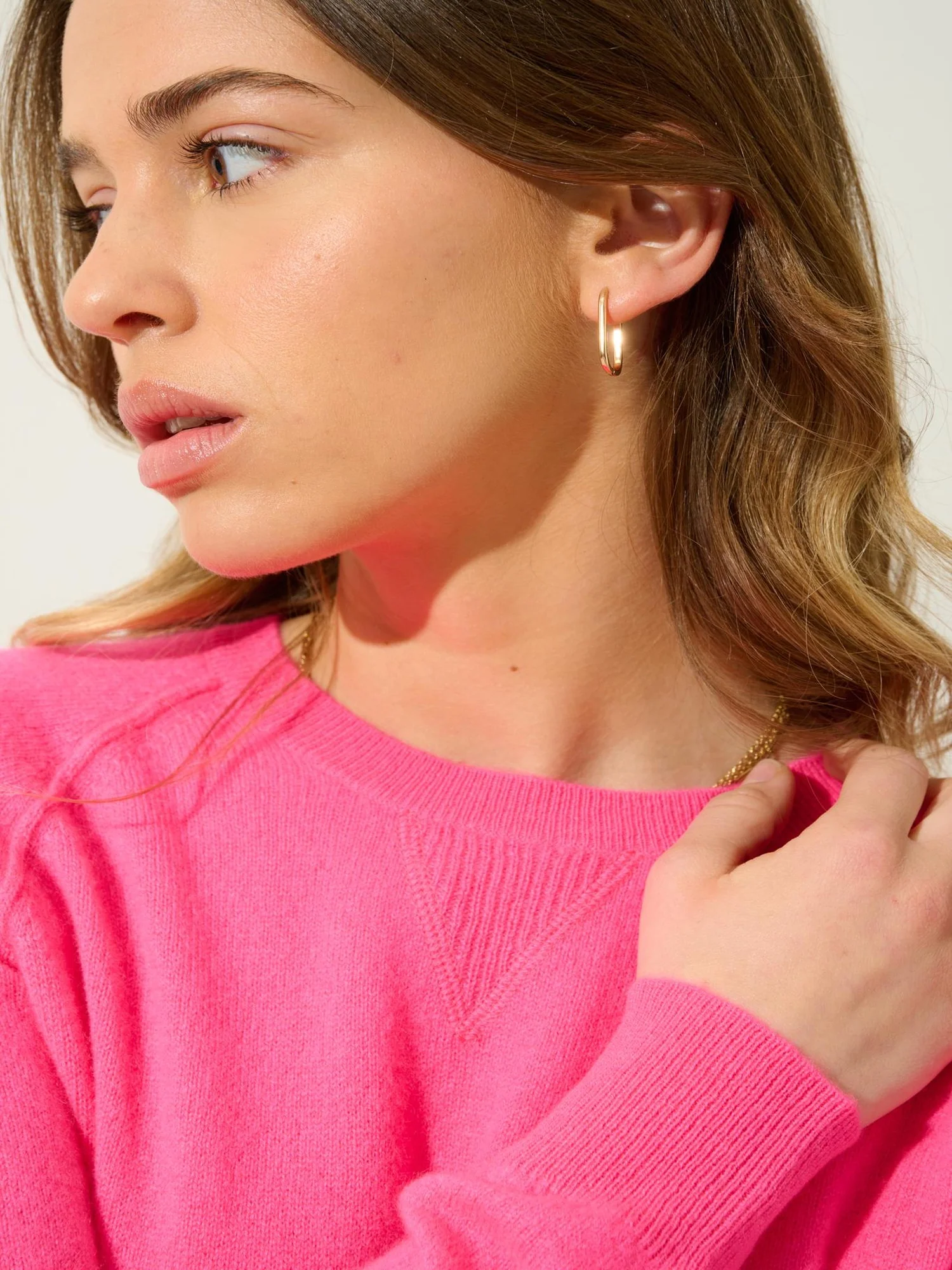 ETRET pull col rond rose fluo 100% cachemire – Image 5