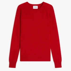 ETRET pull col rond rouge 100% cachemire