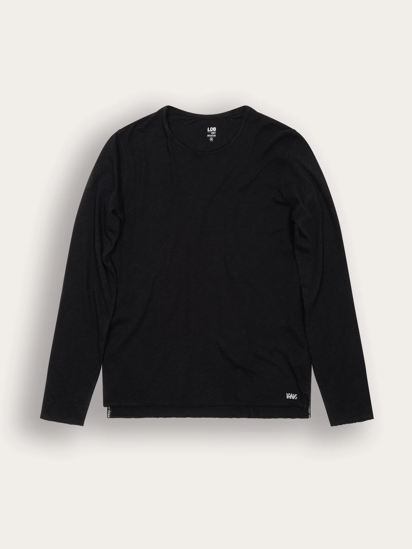 T-shirt EASYY col rond manches longues - 100% coton - 100BLACK – Image 5