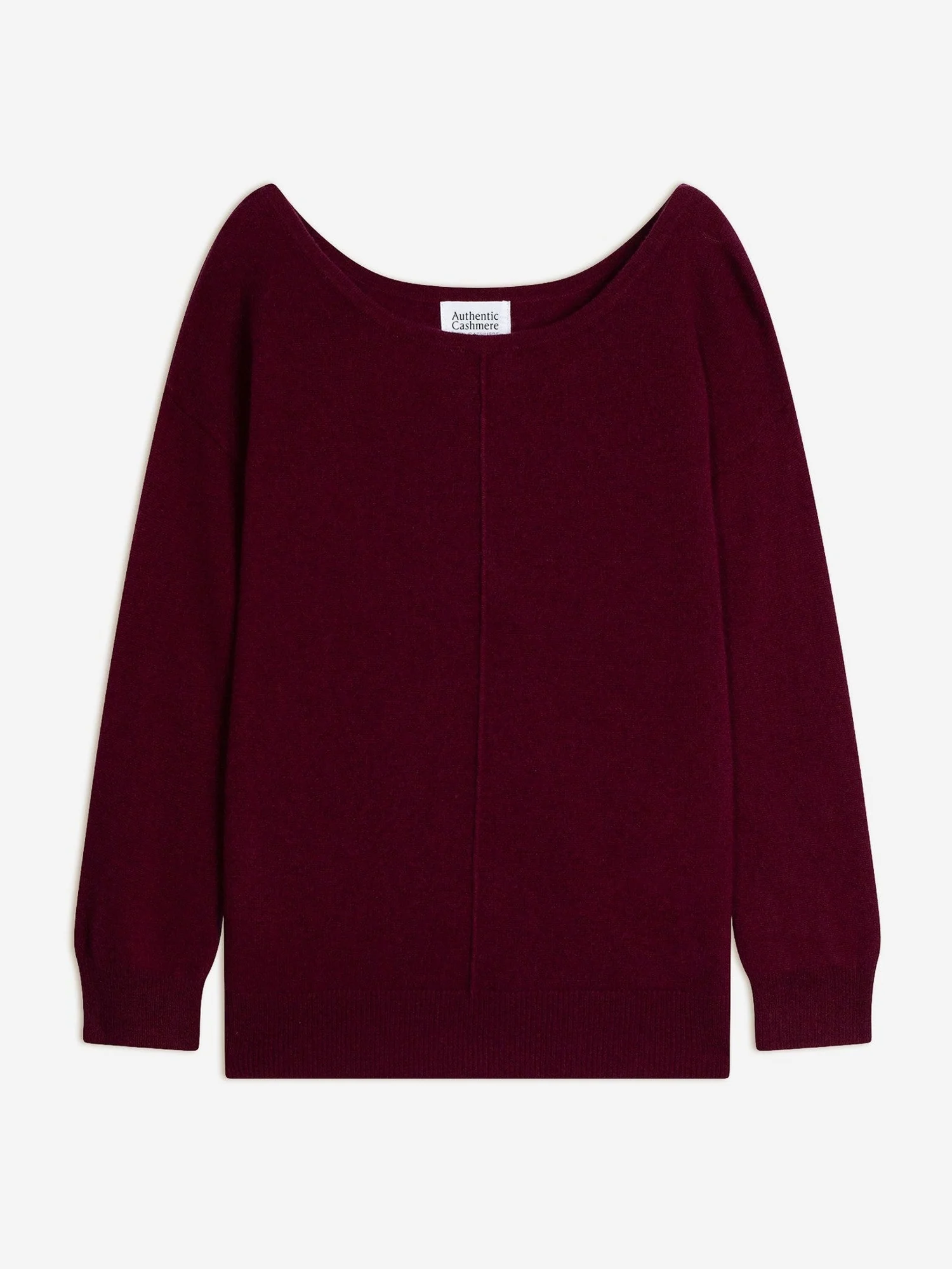 FARAUT pull col rond bordeaux 100% cachemire – Image 6