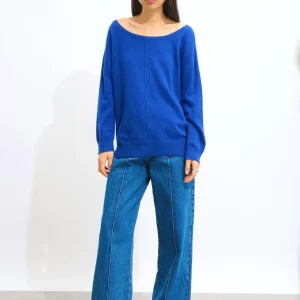 FARAUT pull col rond outremer 100% cachemire