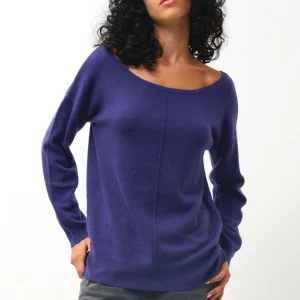 FARAUT pull col rond purple 100% cachemire