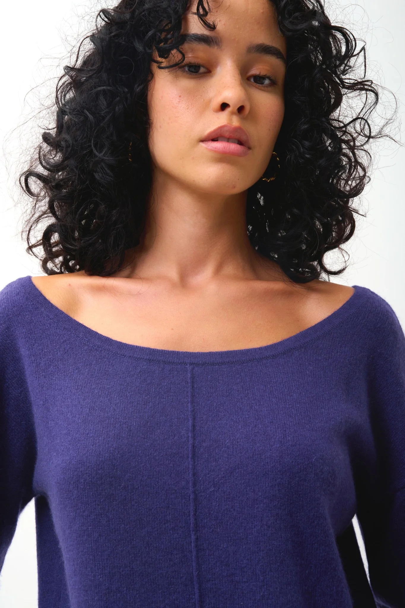 FARAUT pull col rond purple 100% cachemire – Image 2