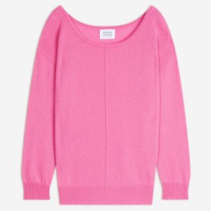 FARAUT pull col rond rose 100% cachemire