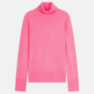 FORNET pull col roulé bubblegum 100% cachemire