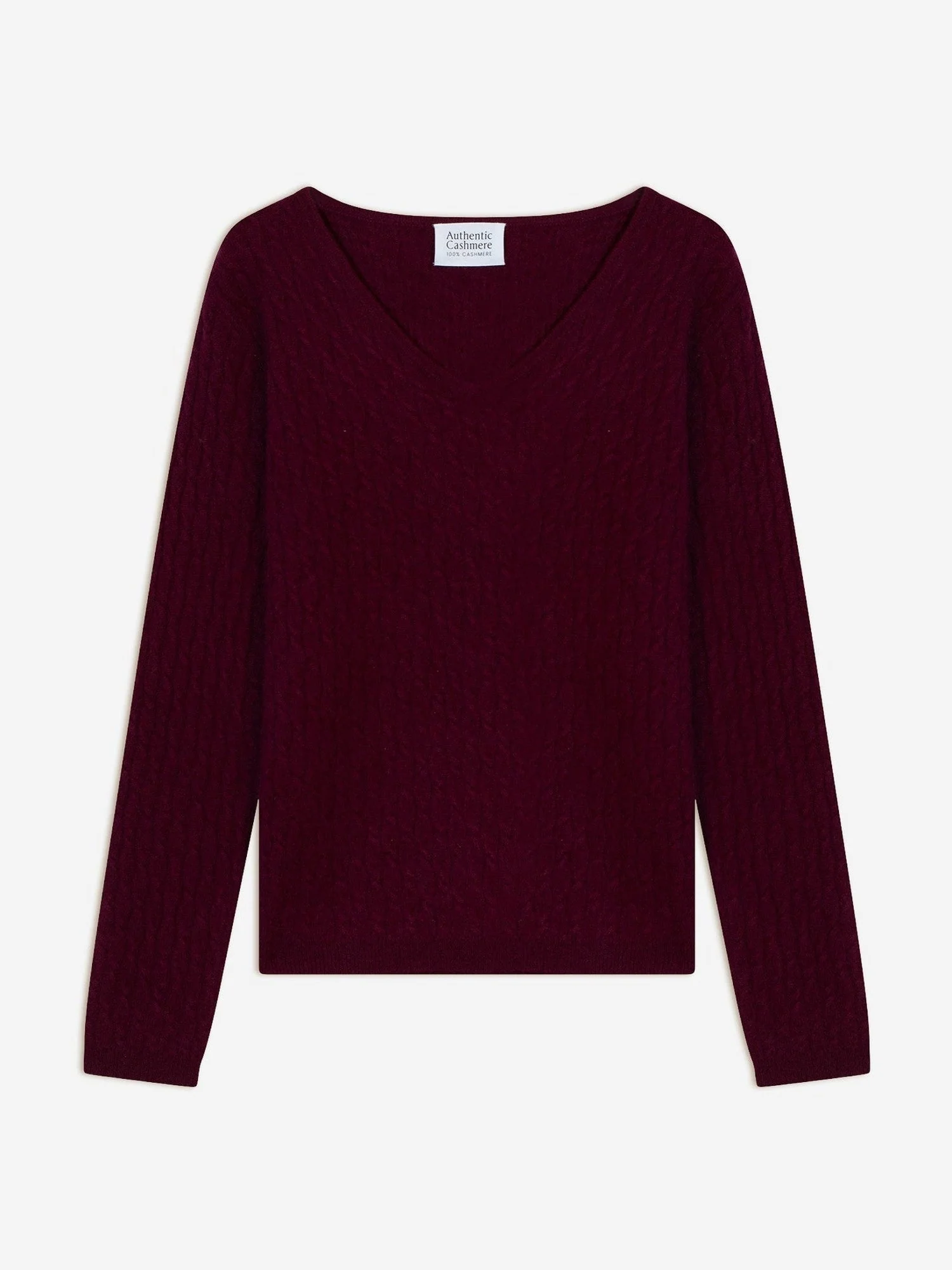 GRASMOOR pull col v bordeaux 100% cachemire – Image 8