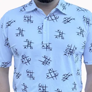 HB Fusion Polo de golf Blanc Homme Morpion