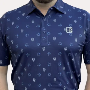 HB Fusion Polo de golf Marine Homme Barbu Couronne