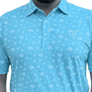 HB Fusion Polo de golf  Homme Fleurs Aqua