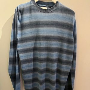 Pull en coton léger et fin bio rayures bleues