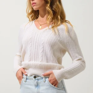 INDIRA pull col v 6 fils neige 100% cachemire