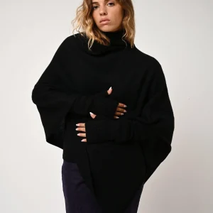 IRIS mitaines 6 fils noir 100% cachemire