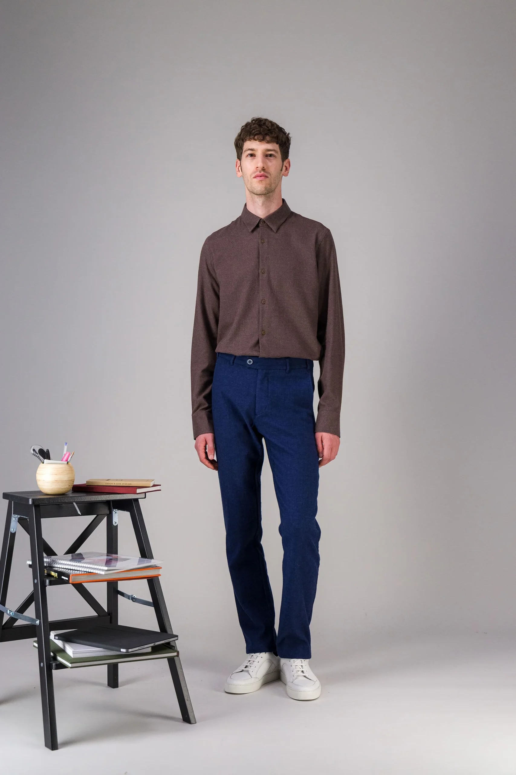 Chemise en flanelle de coton bio marron glacé – Image 2