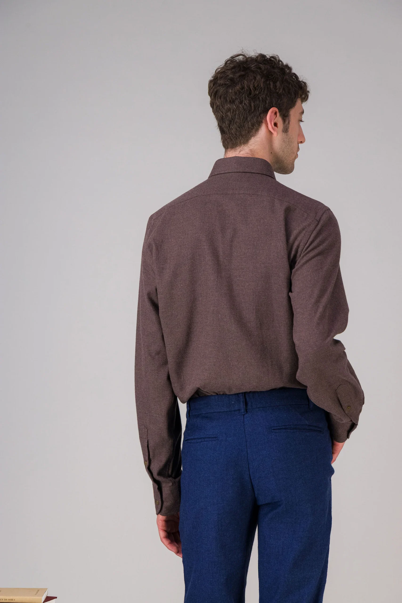 Chemise en flanelle de coton bio marron glacé – Image 3